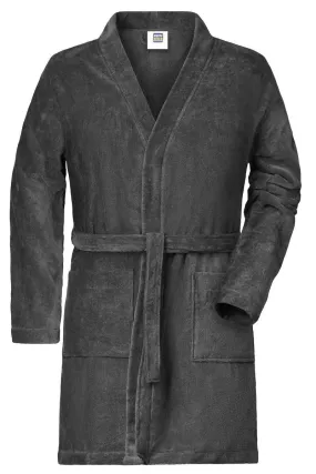 +++ FDS 300823 +++ Peignoir court en coton bio peigné pour homme - MB448 - gris graphite 