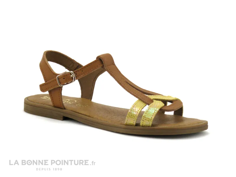 Achat chaussures Bellamy Enfant Nu-pieds, vente Bellamy TILOU Camel Jaune Dore - Sandale fille