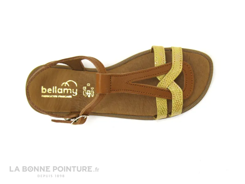 Achat chaussures Bellamy Enfant Nu-pieds, vente Bellamy TILOU Camel Jaune Dore - Sandale fille