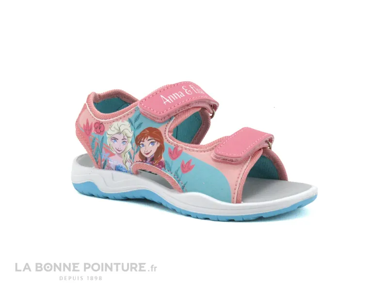 Achat chaussures Disney Marvel Enfant Nu-pieds, vente Disney Frozen FZ013560 COR-LTB - Corail et bleu - Sandale fille a scratche