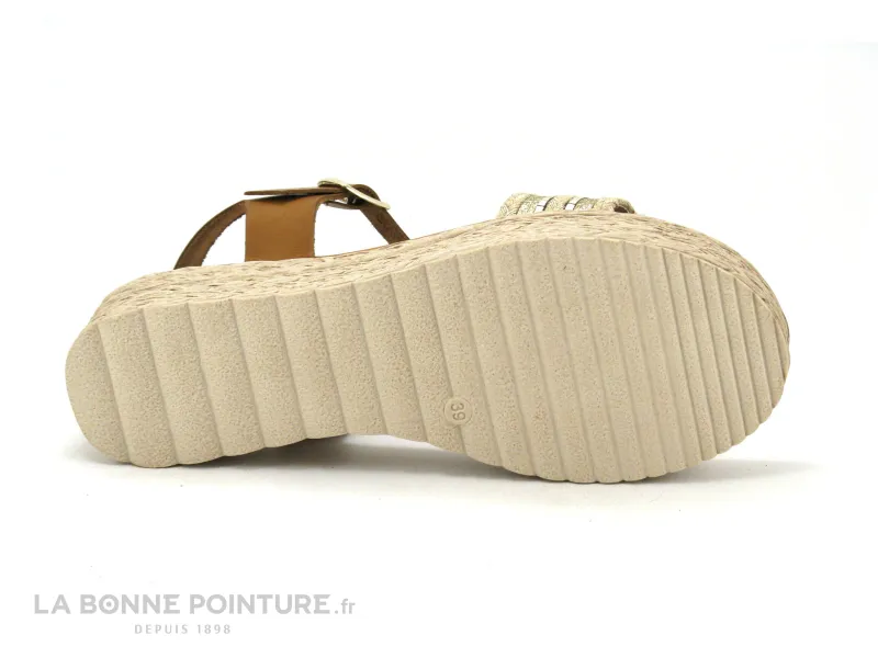 Achat chaussures Eva Frutos Femme Sandale et Nu-pieds, vente Eva Frutos 795 Avellana roda - Nu-pieds compense marron or paille