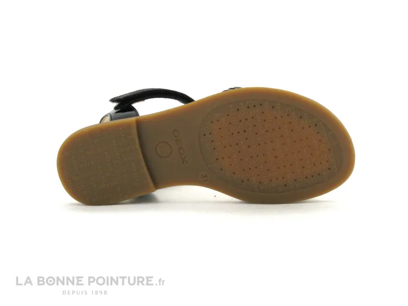 Achat chaussures Geox Enfant Nu-pieds, vente Geox SP KARLY J0235D Black - Sandale noire bronze Fille