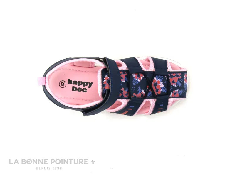 Achat chaussures Happy Bee Enfant Nu-pieds, vente Happy Bee B938430 Navy Pink - Sandale fille bleu marine et rose