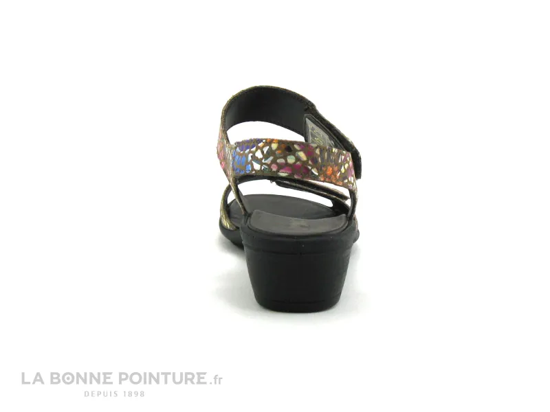 Achat chaussures Imac Femme Sandale et Nu-pieds, vente Imac 157310 Taupe Multicolore - Nu-pieds petit talon - Brides velcro