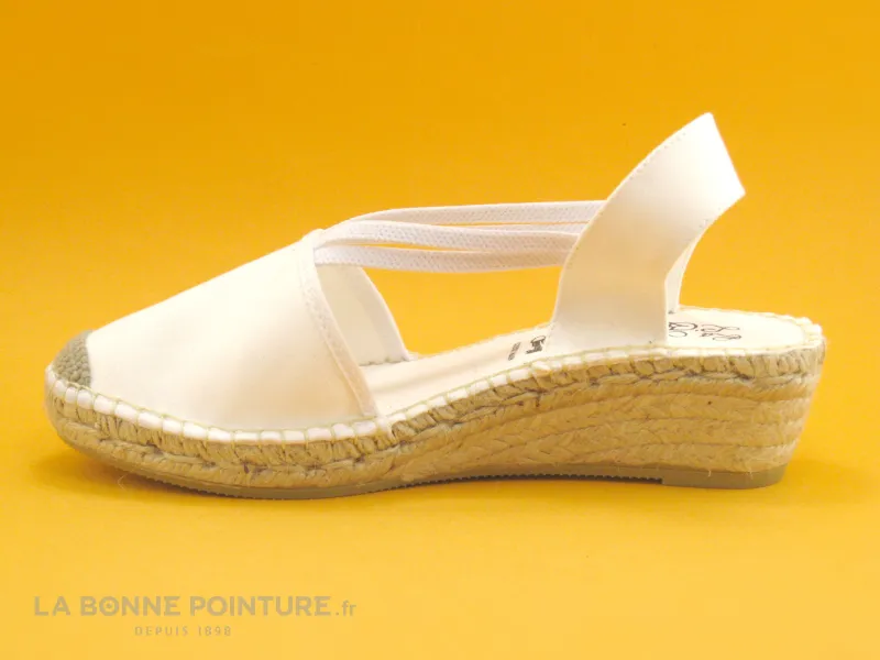 Achat chaussures La Maison de L'Espadrille Femme Sandale et Nu-pieds, vente Maison Espadrille 650 TB-1 Blanc - Sandale comp