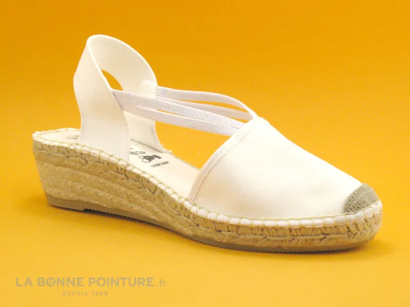 Achat chaussures La Maison de L'Espadrille Femme Sandale et Nu-pieds, vente Maison Espadrille 650 TB-1 Blanc - Sandale comp