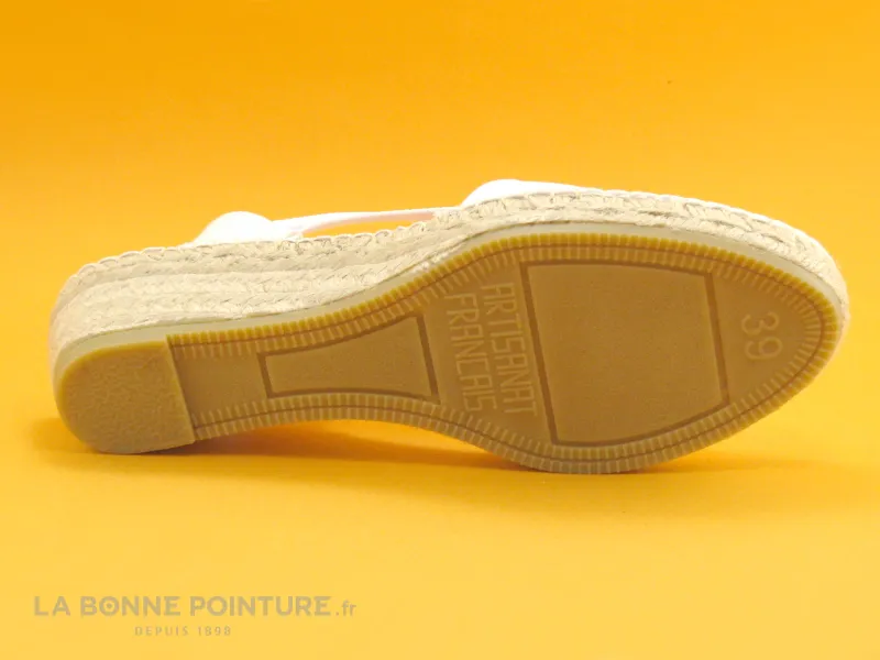 Achat chaussures La Maison de L'Espadrille Femme Sandale et Nu-pieds, vente Maison Espadrille 650 TB-1 Blanc - Sandale comp