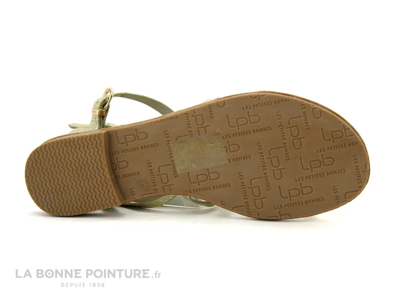 Achat chaussures Les ptites bombes LPB Femme Sandale et Nu-pieds, vente LPB Les Petites Bombes - FIKEN - C02A100 - Or metal - Nu