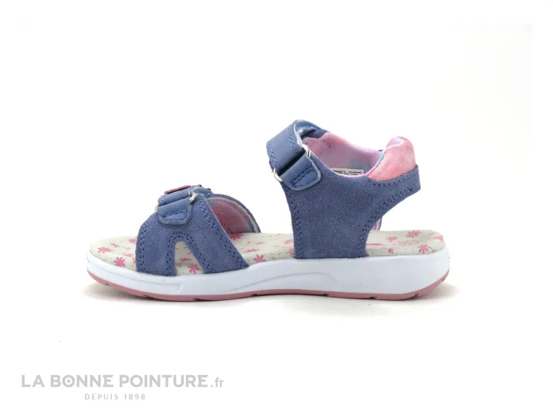 Achat chaussures LICO Enfant Nu-pieds, vente Lico MADITA V 470317 bleu rose - Papillons - Sandale fille avec 2 scratches