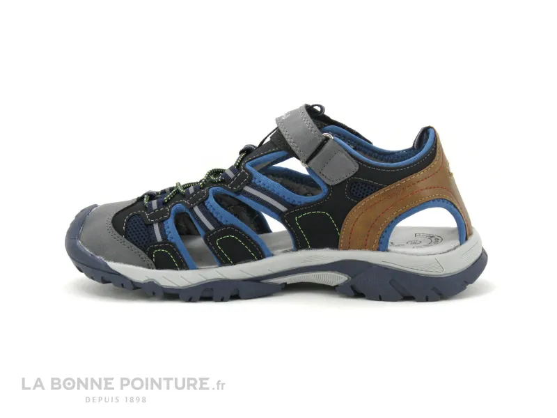 Achat chaussures Wipop Enfant Nu-pieds, vente Wipop LATOUR Marine Gris Marron - Sandale sport GARCON