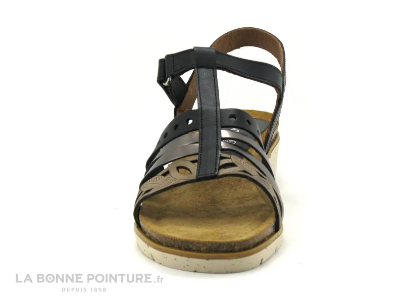 Achat chaussures Xapatan Femme Sandale et Nu-pieds, vente Xapatan 1850 Noir Acier Beige - Nu-pieds Femme avec bride salome