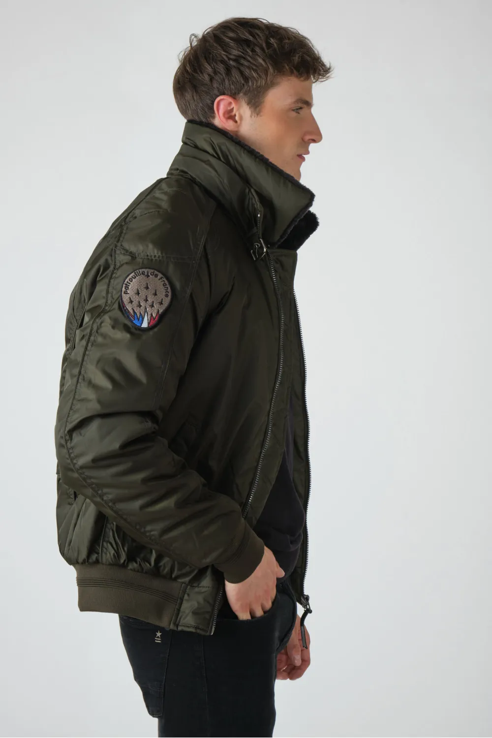 Blouson FLY JACKET nylon kaki, Patrouille de France - Redskins - HURRICAN FIGHTER Kaki | Cesare Nori