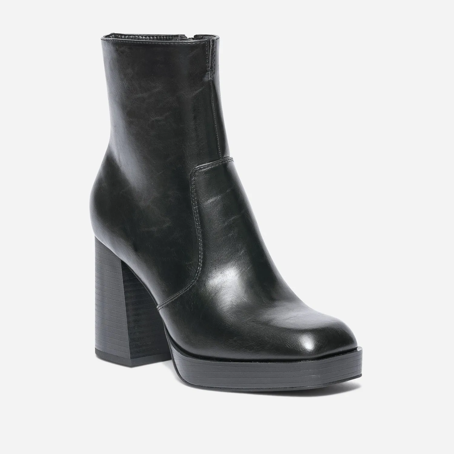 Boots noir à plateforme et talon flare - Boots / bottines Femme | ERAM