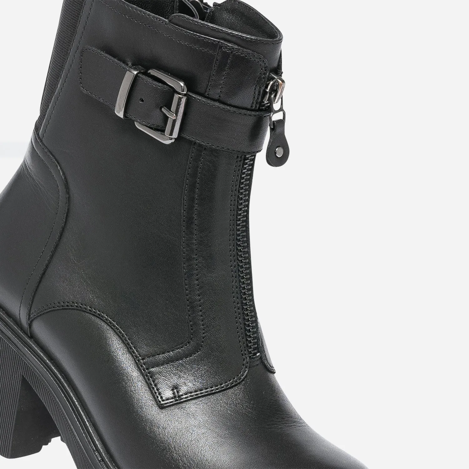 Boots TEXTO noir éco-conçu zip décoratif - Boots / bottines Femme | ERAM