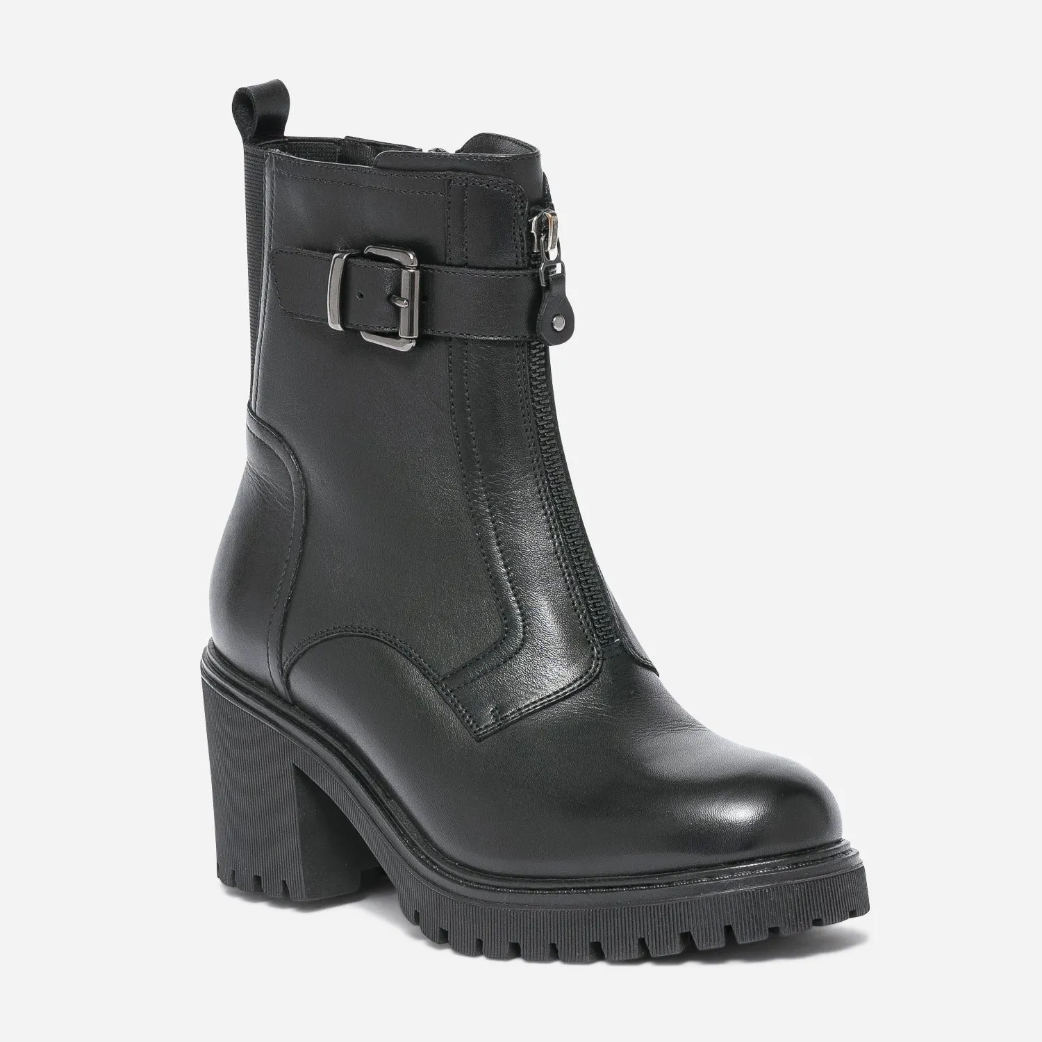 Boots TEXTO noir éco-conçu zip décoratif - Boots / bottines Femme | ERAM