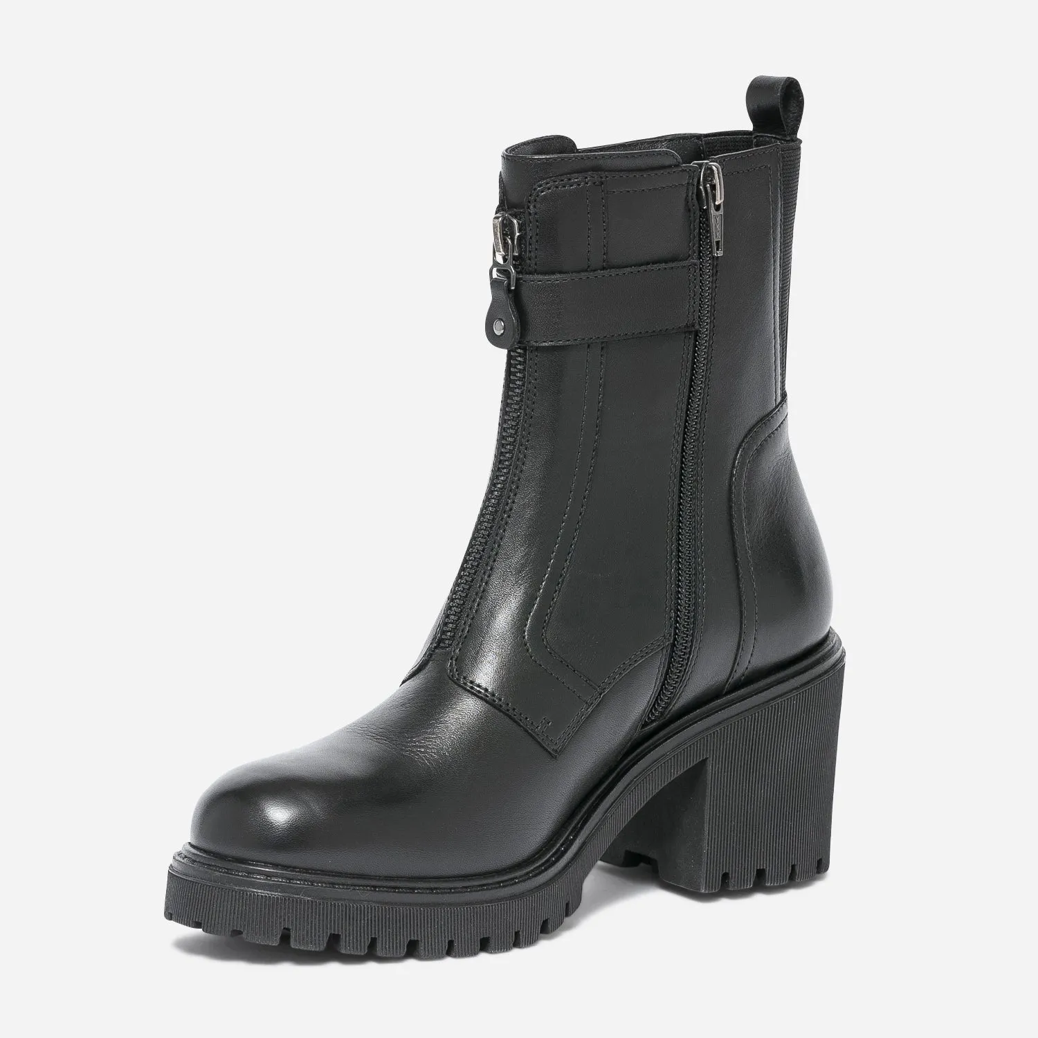 Boots TEXTO noir éco-conçu zip décoratif - Boots / bottines Femme | ERAM