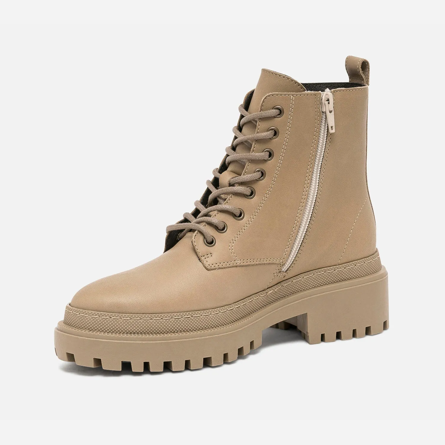 Bottine TEXTO taupe à semelle crantée - Boots / bottines Femme | ERAM