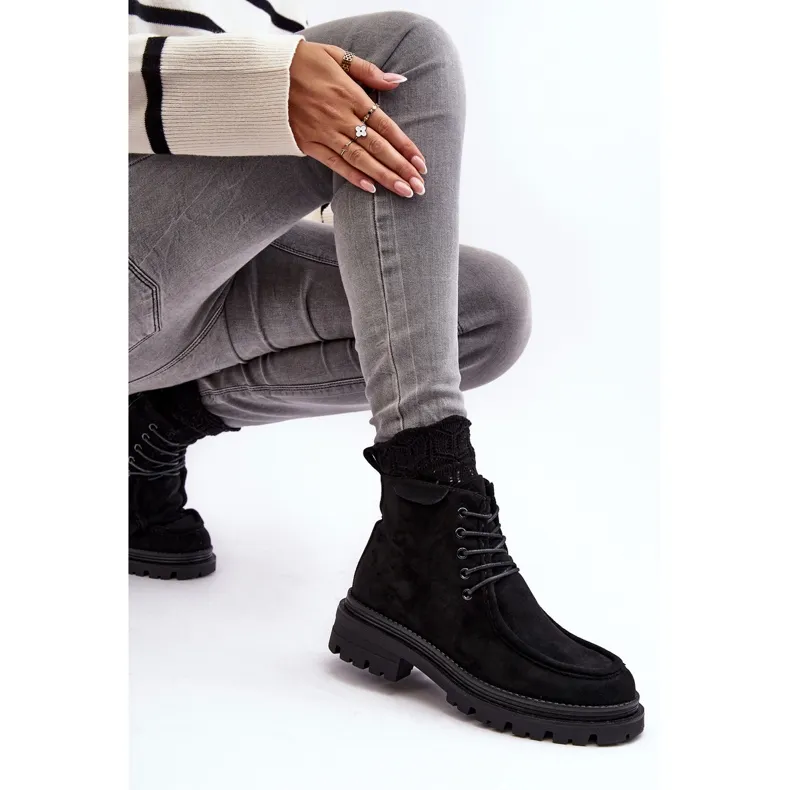 Bottines avec fermeture éclair pour femme, noir Apolosi le noir