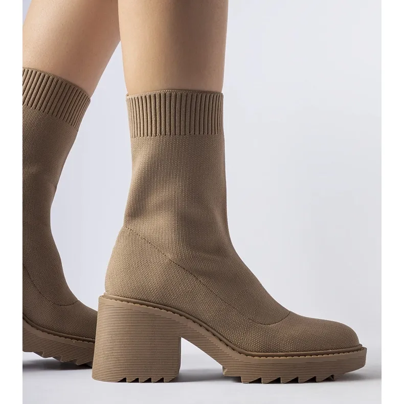 Bottines beige foncé à tige souple Cadiz