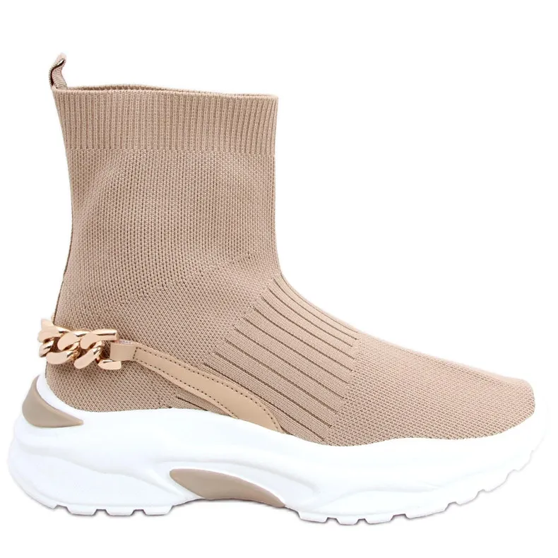 Bottines chaussettes par Gina Kaki beige