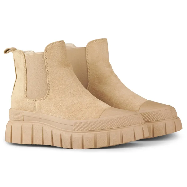 Bottines Chelsea femme sport beige foncé