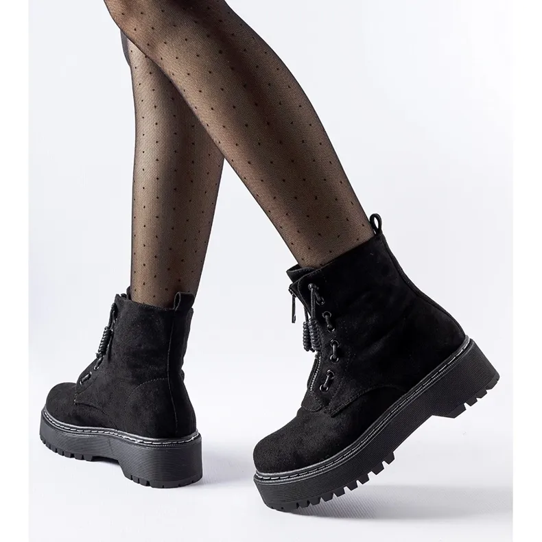 Bottines Doganella noires avec fermeture éclair le noir