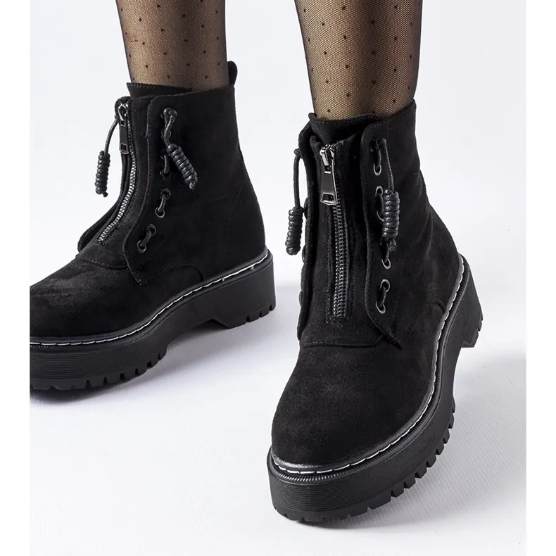 Bottines Doganella noires avec fermeture éclair le noir