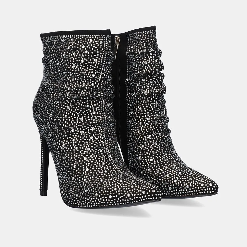 BOTTINES P234A-D958 STRASS NOIR