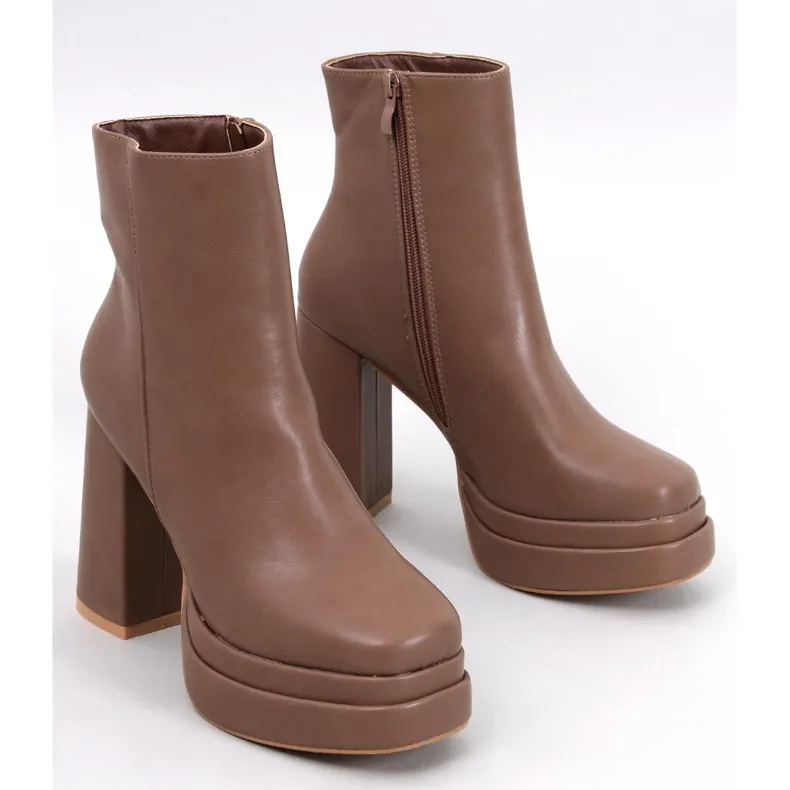 Bottines plateformes Charokee Khaki confortables brun