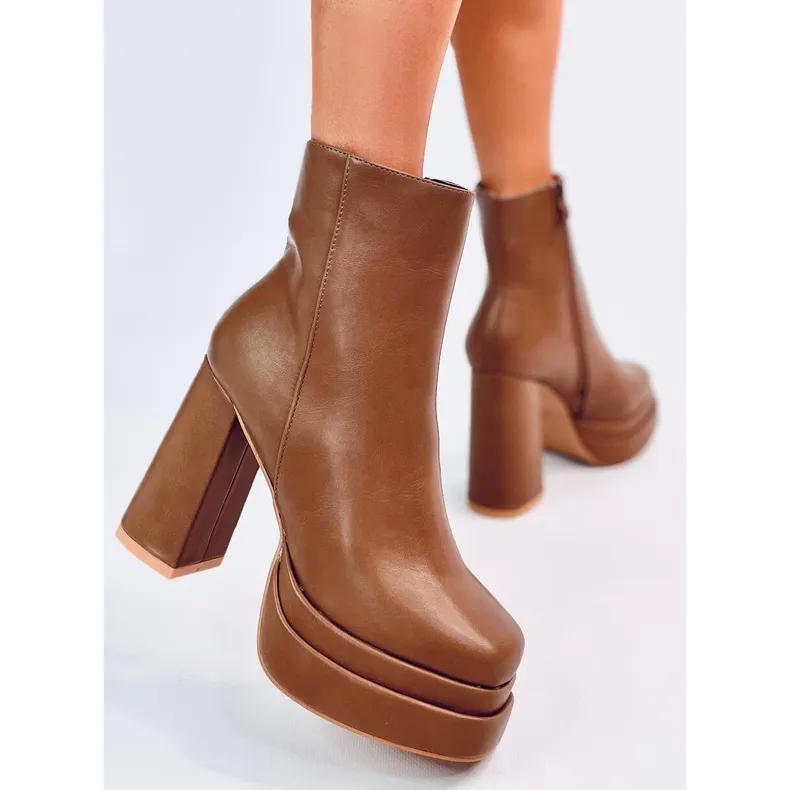 Bottines plateformes Charokee Khaki confortables brun