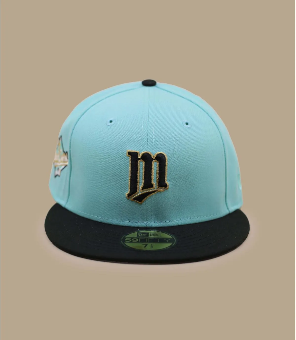 Casquette fitted bleue Twins - Side Patch 59Fifty Minnesota Twins blue tint black New Era : Headict