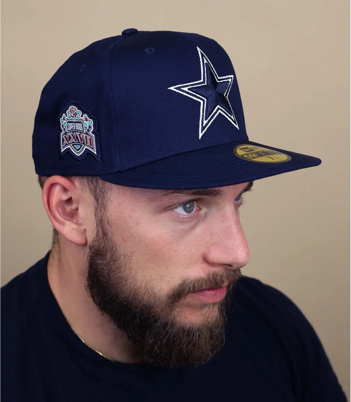 casquette fitted cowboys - Side Patch 5950 Cowboys navy New Era : Headict