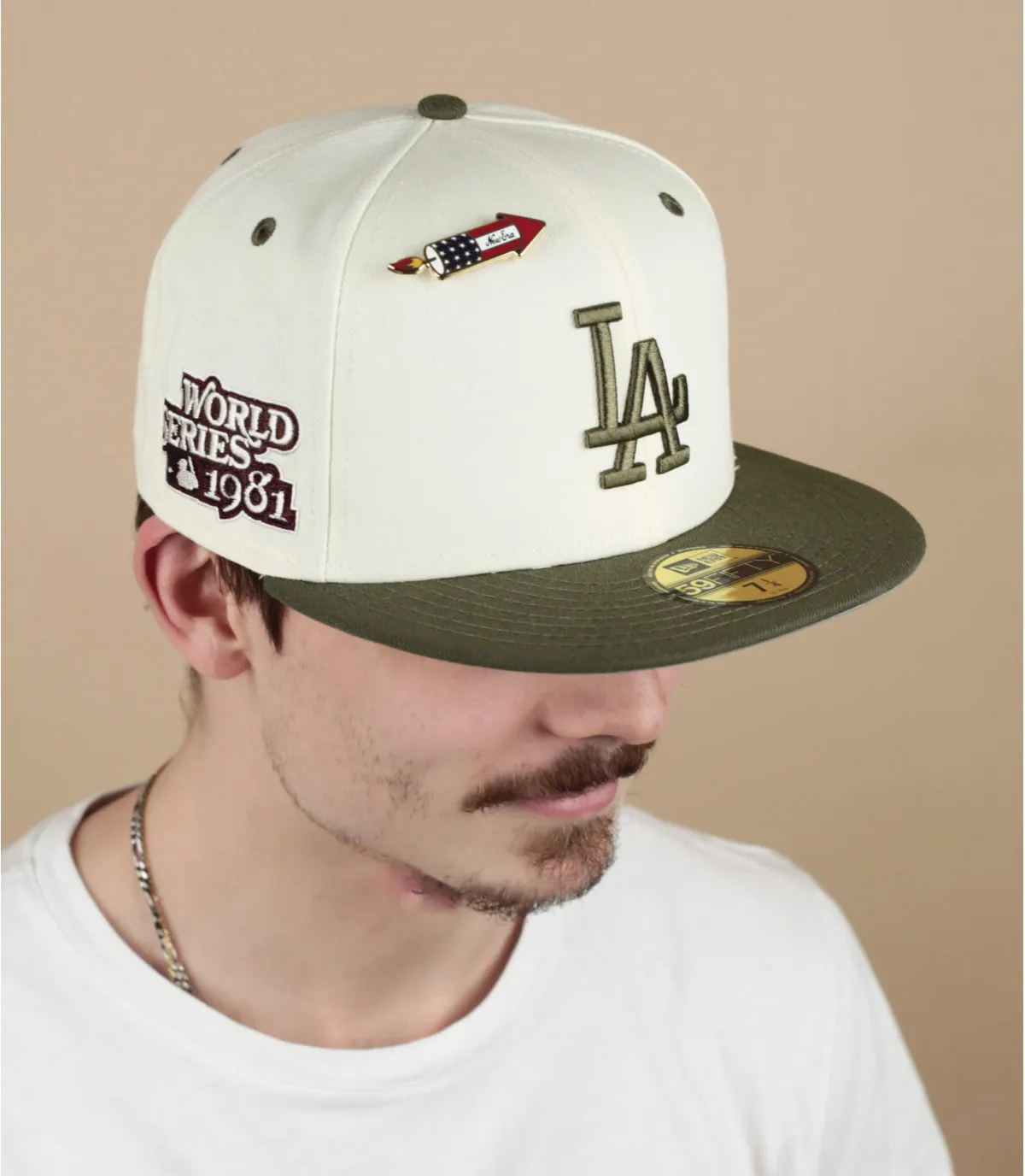 Casquette fitted LA beige - MLB WS Trail Mix 5950 LA New Era : Headict