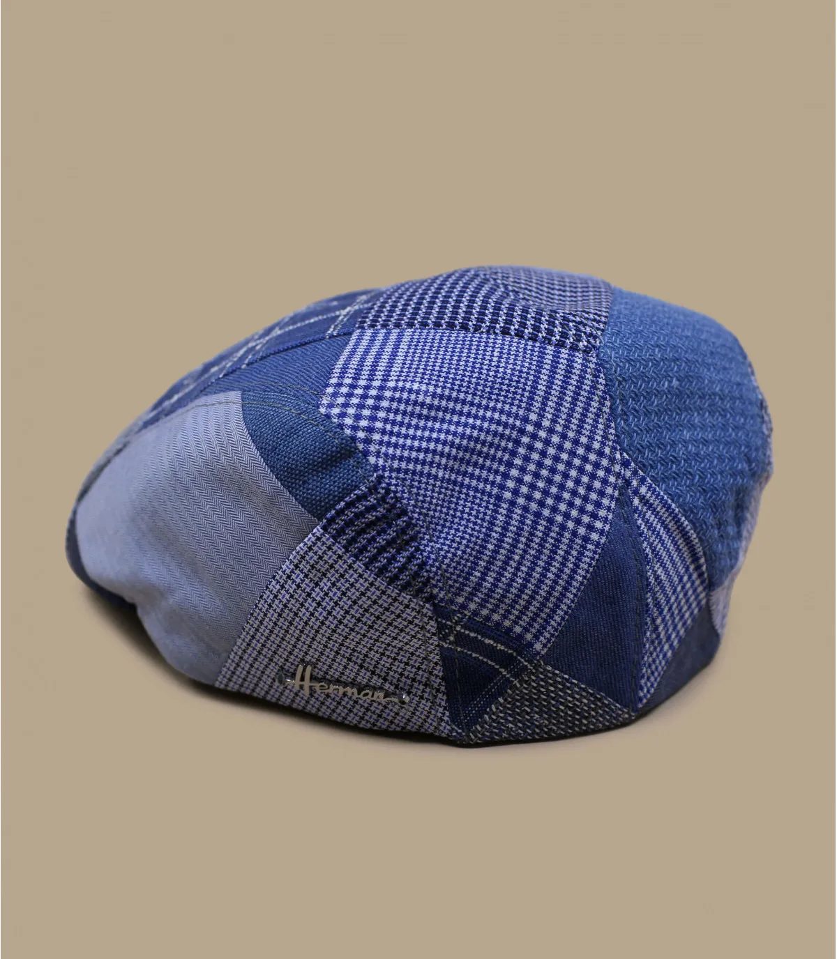 casquette patchwork bleu - Andaman Patchwork blue par Herman Headwear : Headict