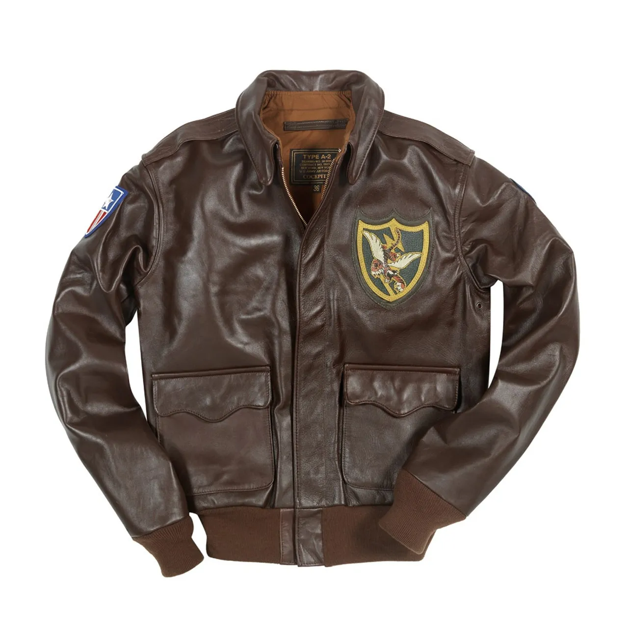 Cockpit USA Flying Tigers 23rd Fighter Group Jacket Brown USA Made