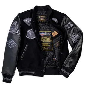 Cockpit USA Stealth Varsity Jacket Black USA Made