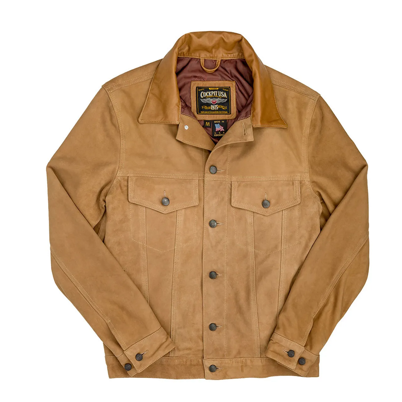 Cockpit USA Suede Trucker Jacket Tobacco USA Made