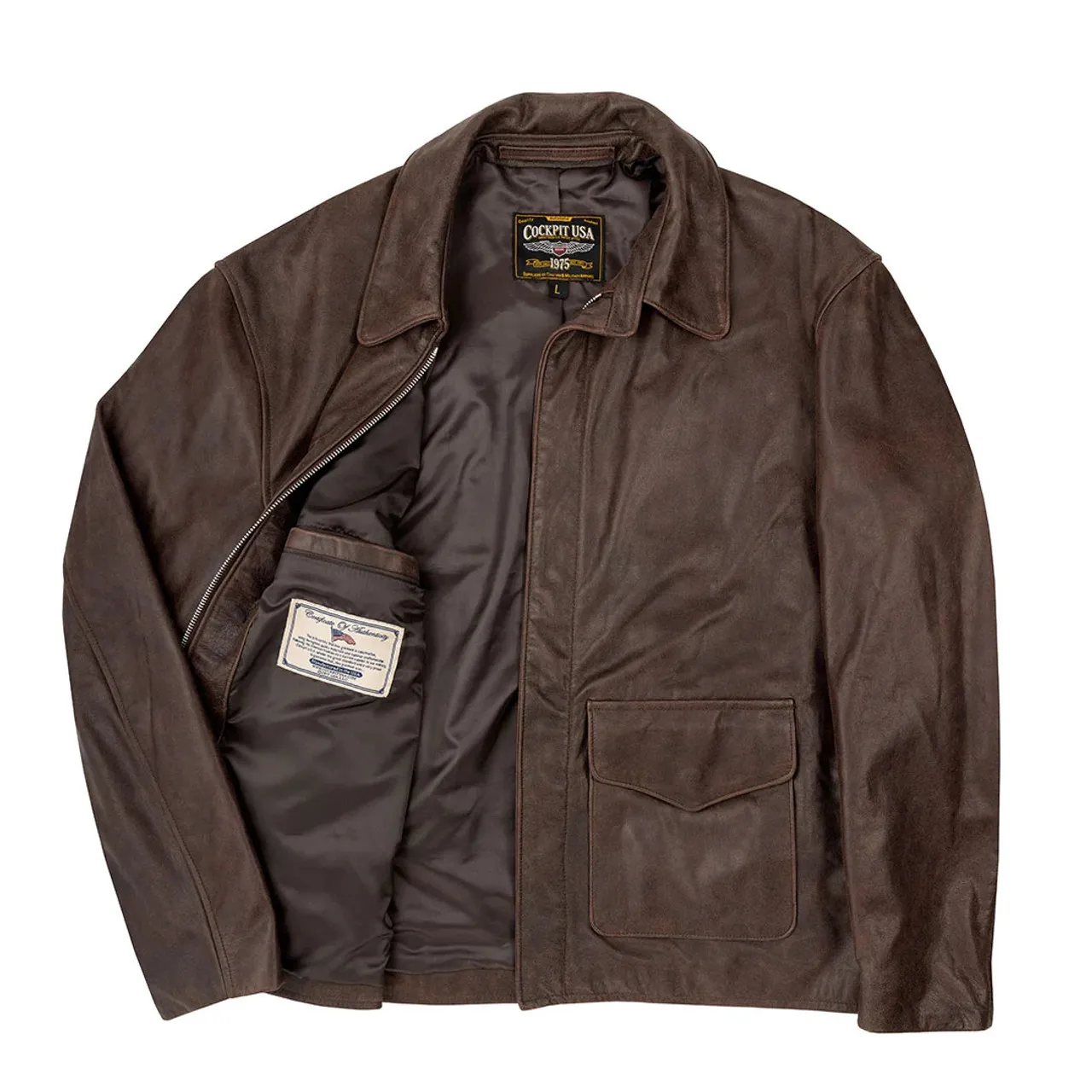 Cockpit USA The Explorer Jacket Brown Proudly Made in the USA