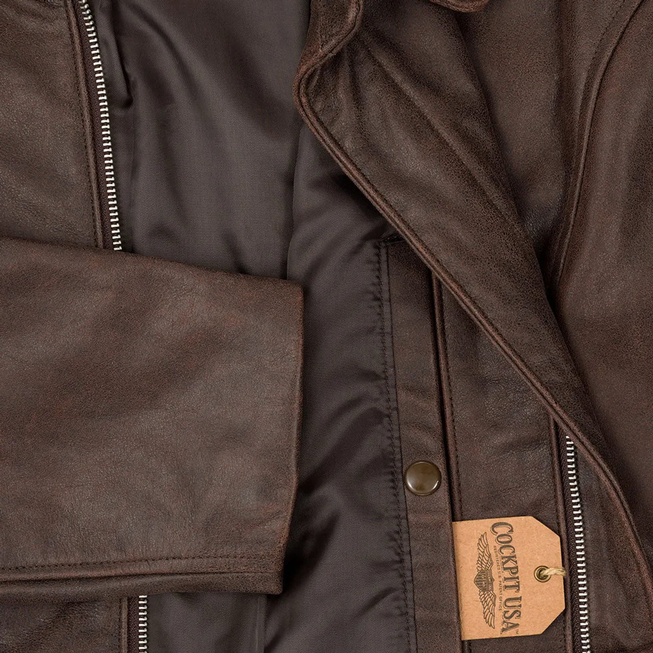 Cockpit USA The Explorer Jacket Brown Proudly Made in the USA