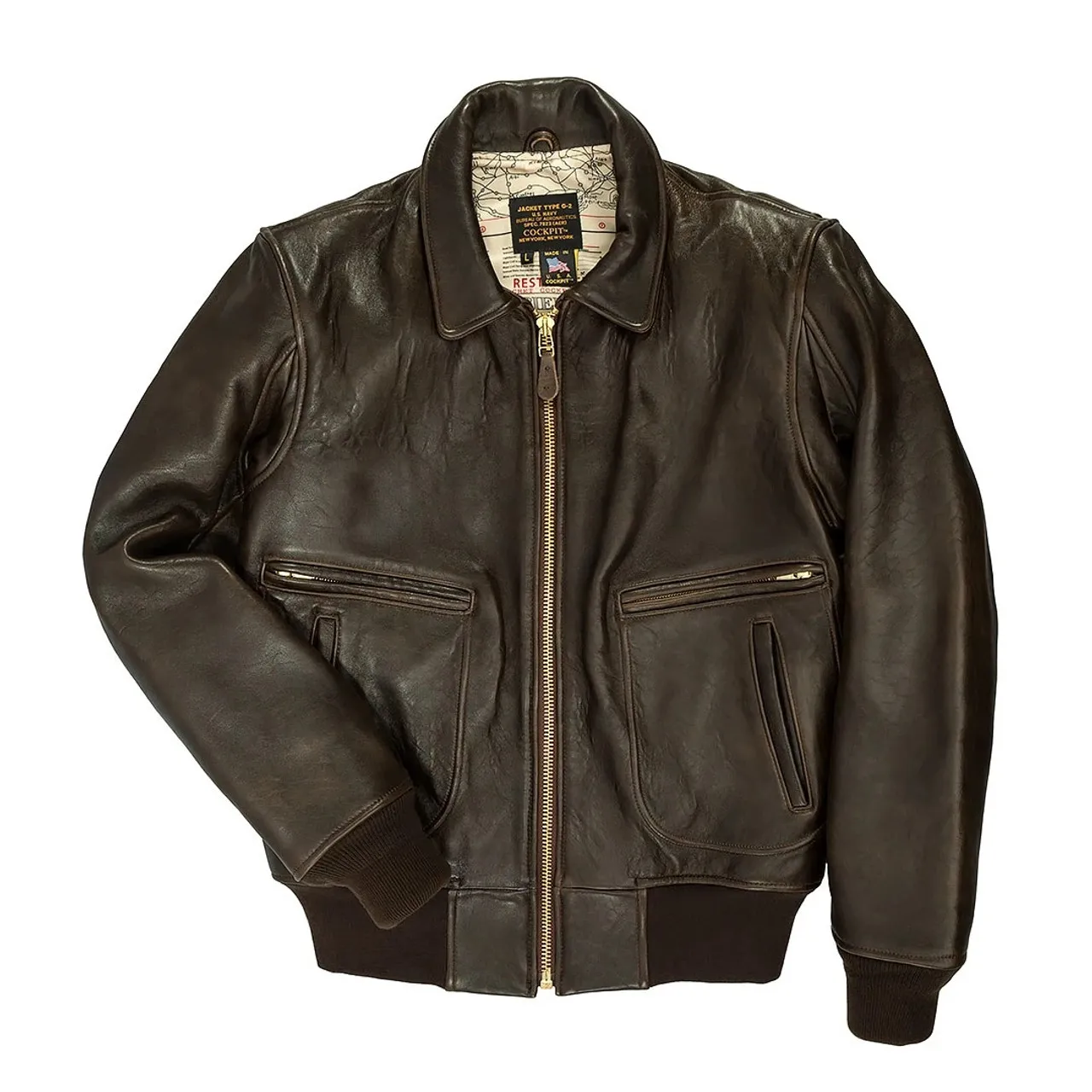 Cockpit USA The Mod Raider Vintage Lambskin Leather Jacket Long USA Made