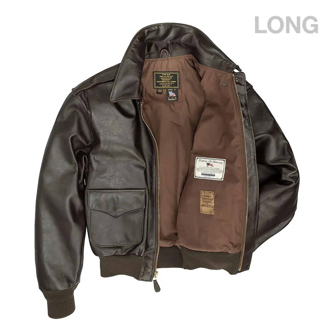 Cockpit USA WWII Government Issue A-2 Jacket (Long)