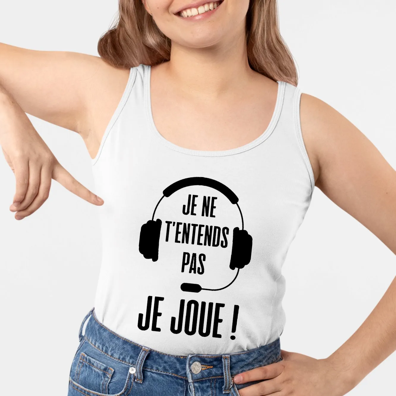 Débardeur Femme Je ne t'entends pas je joue