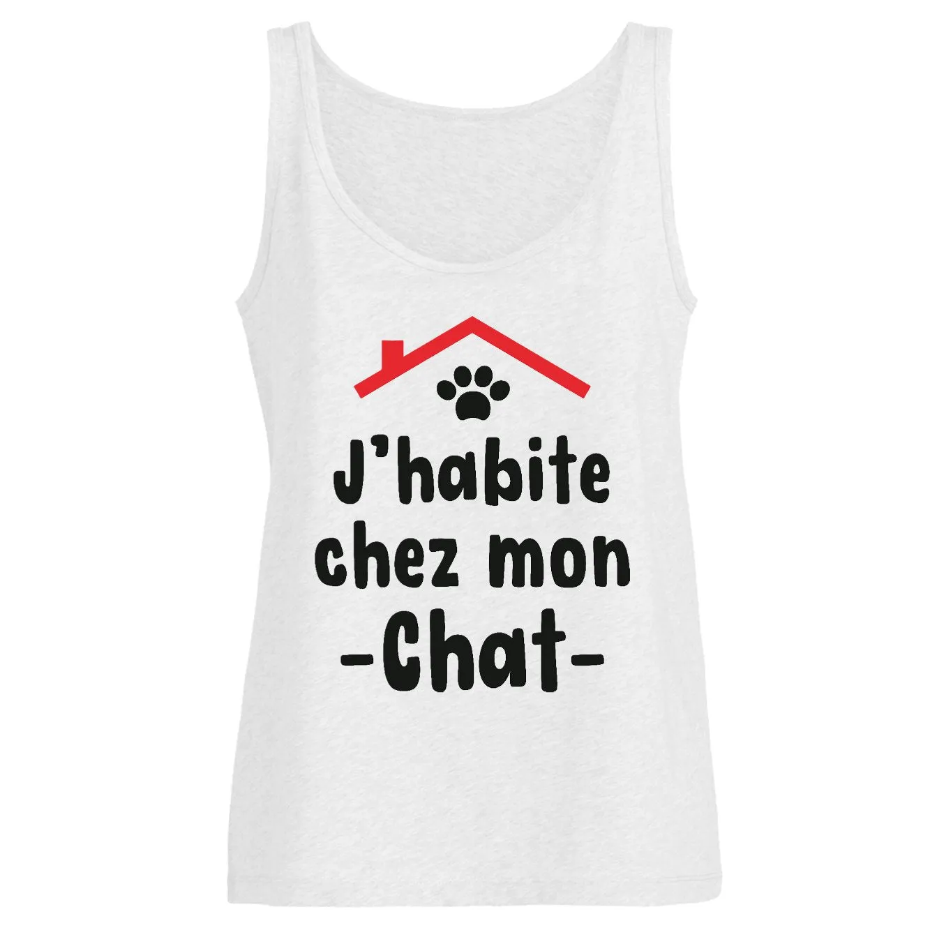 Débardeur Femme J'habite chez mon chat