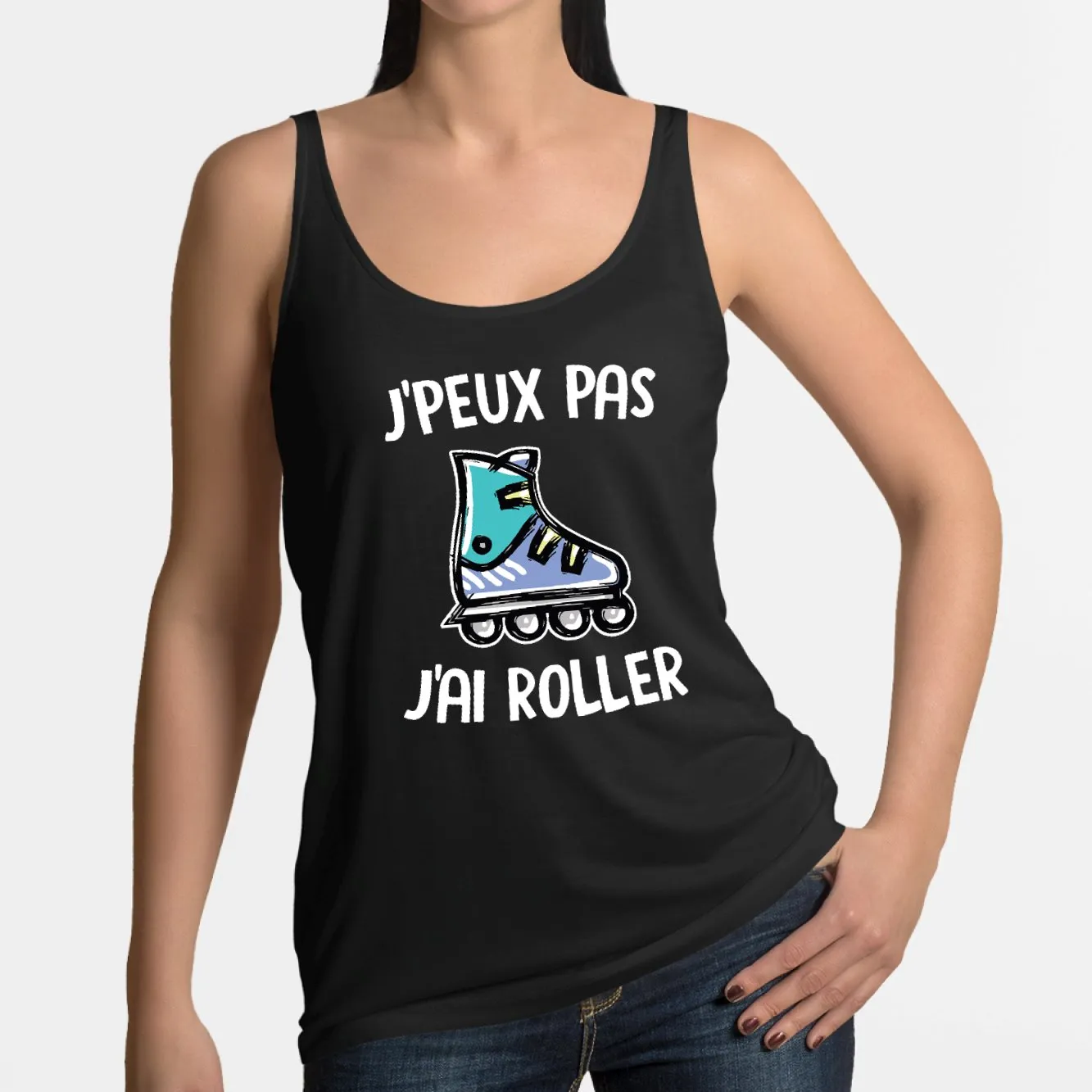 Débardeur Femme J'peux pas j'ai roller