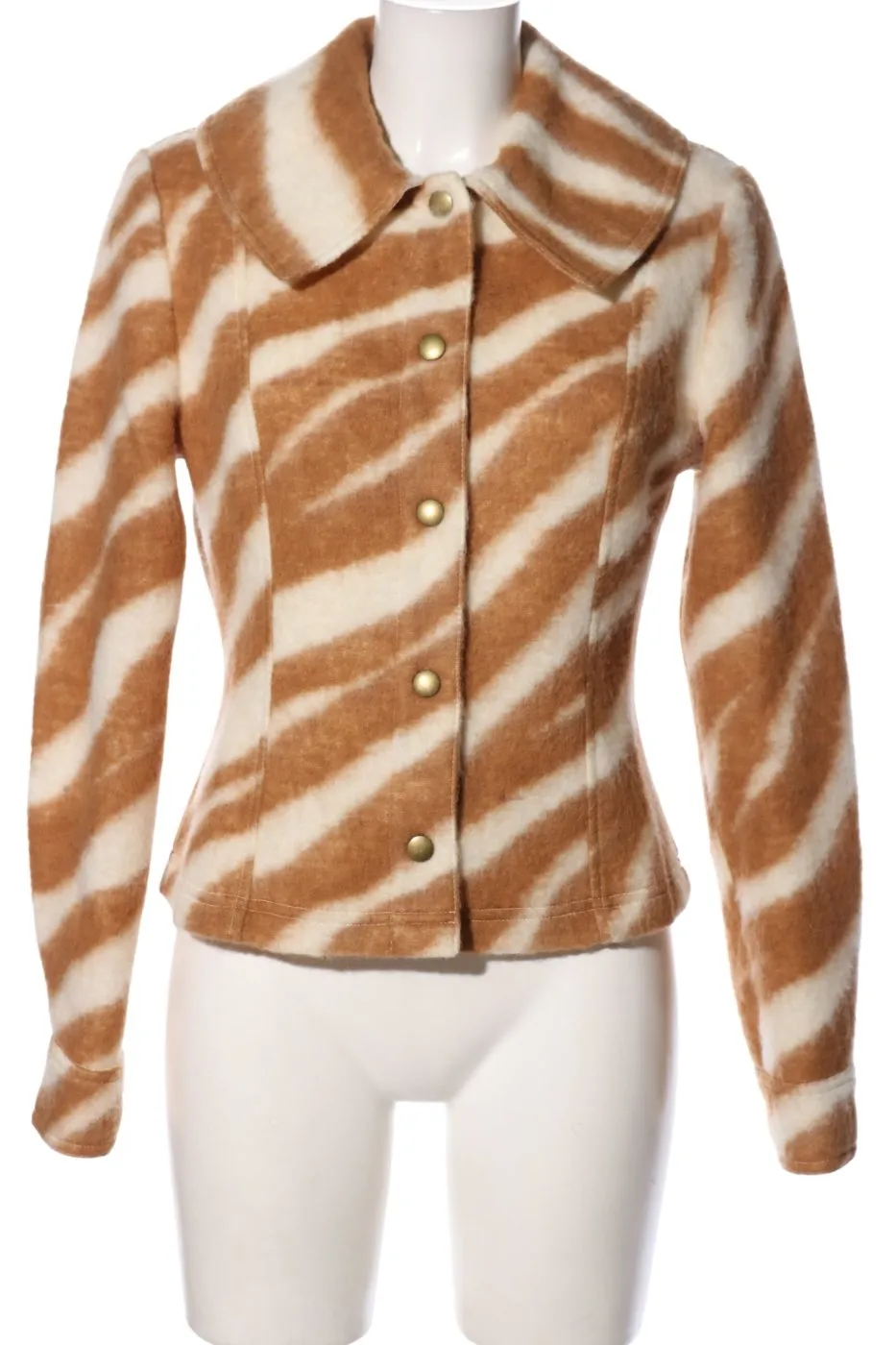 Gestuz Veste courte orange clair-blanc motif animal style décontracté