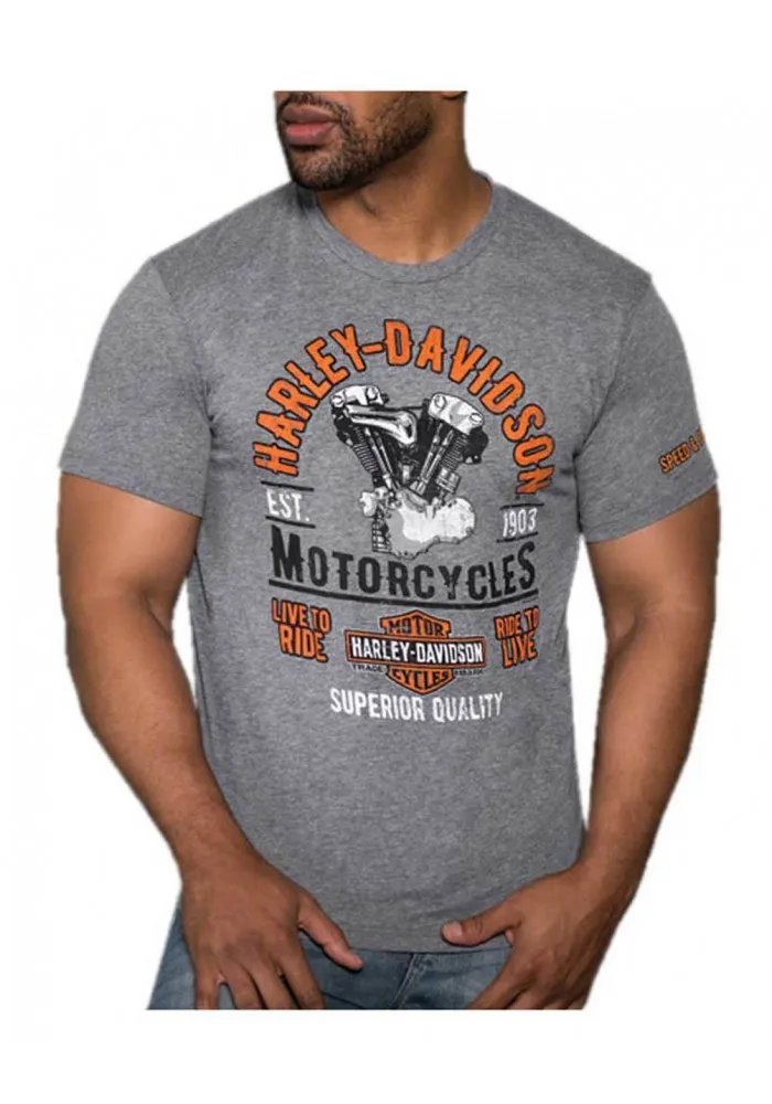 Harley-Davidson Hommes Rampage manches courtes Tri-Blend T-Shirt Premium Heather 30297448