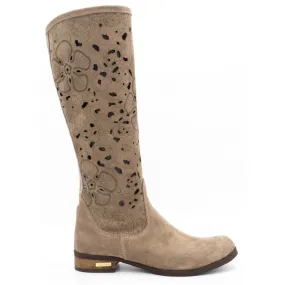 Olivier Bottines ajourées femme Fleurs beige foncé