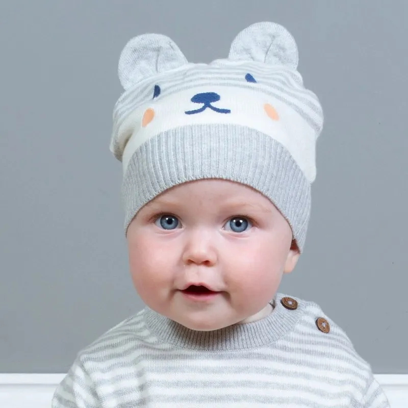 Pack Bonnet + Moufles coton bio Ourson