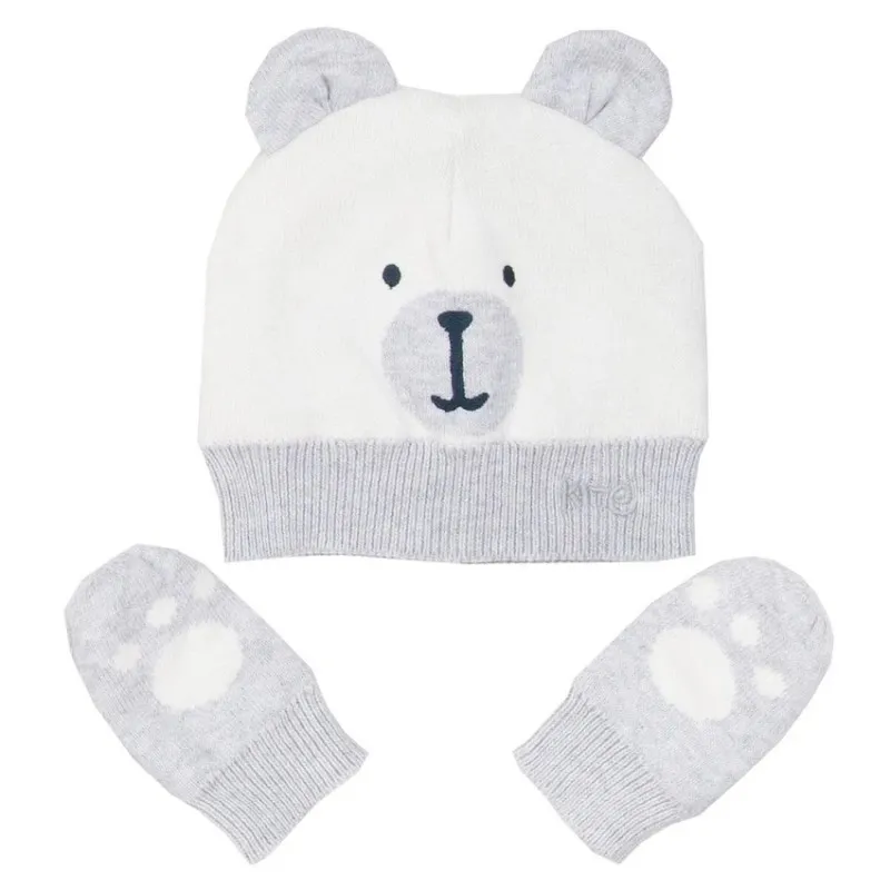 Pack Bonnet + Moufles en coton bio 0-6 mois