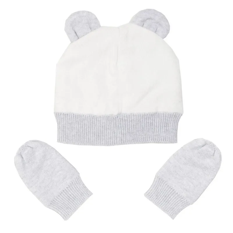 Pack Bonnet + Moufles en coton bio 0-6 mois